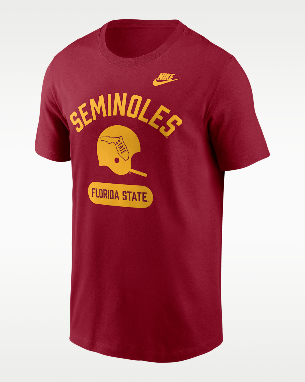 Playera universitaria Nike para hombre Florida State Legacy Arch Helmet - Carmesí