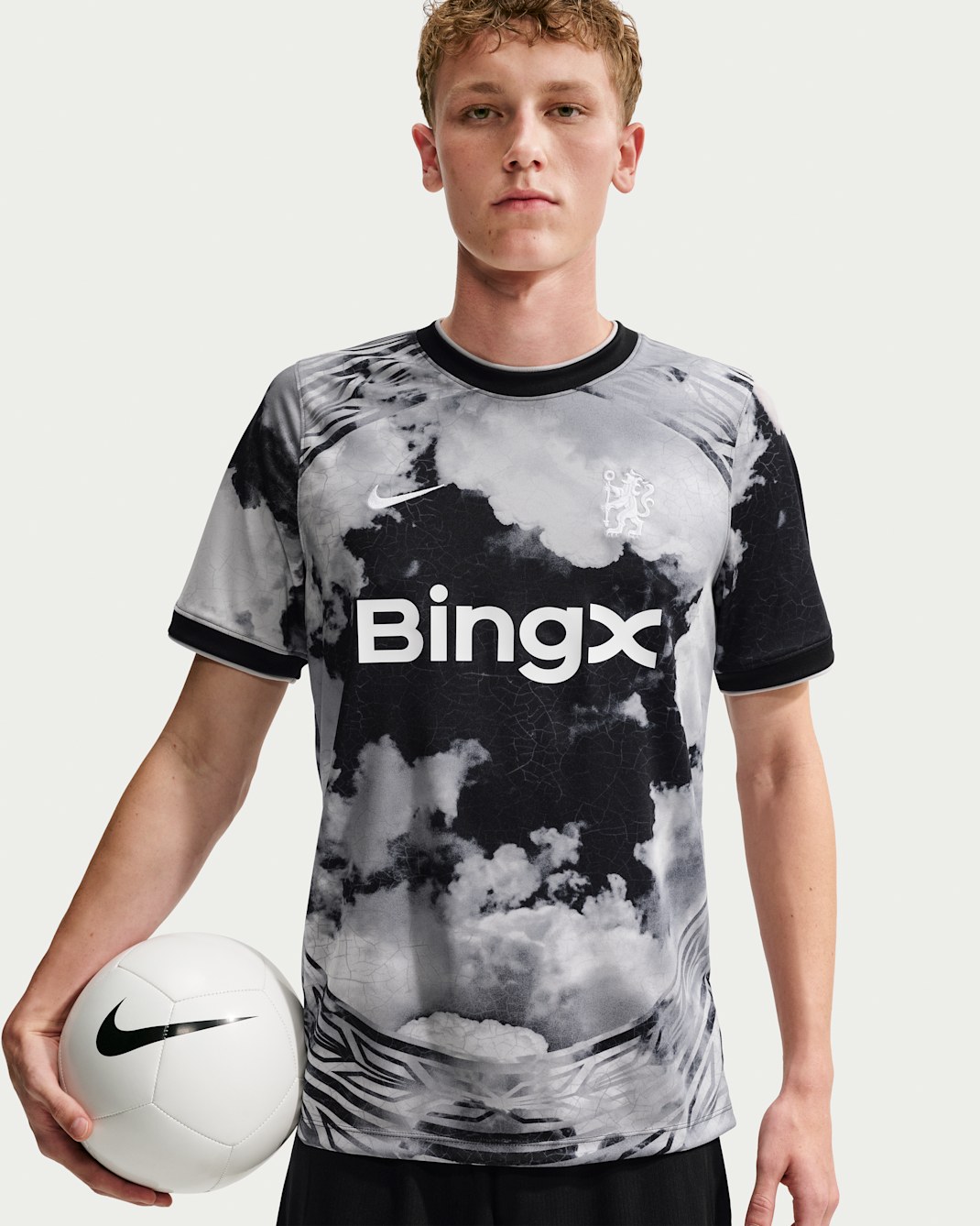 Chelsea F.C. Men's Nike Dri-FIT Football Pre-Match Top - Grey Fog/Black/White