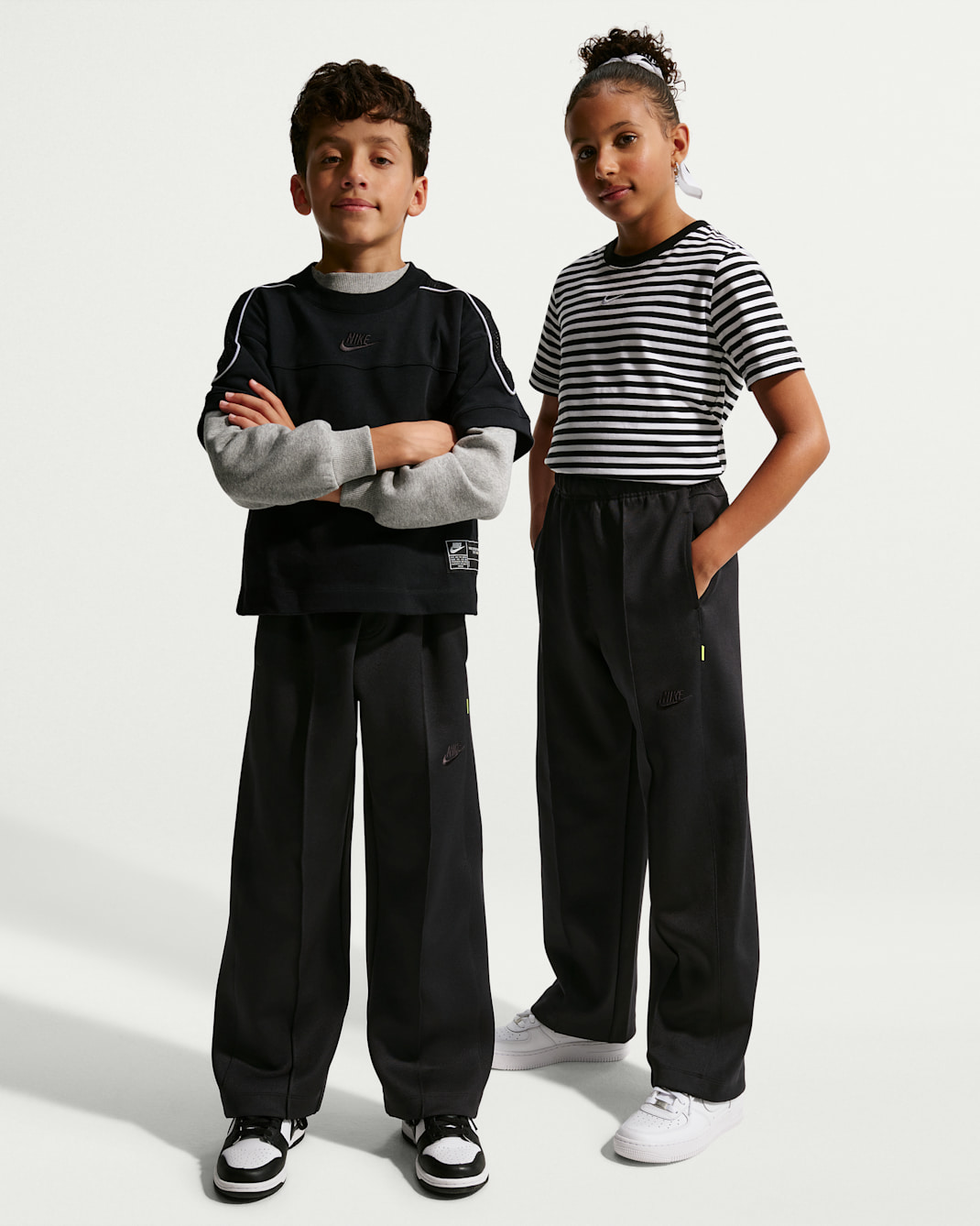 Nike Sportswear Collection Older Kids' (Boys') Polyknit Trousers - Black/Volt/Black