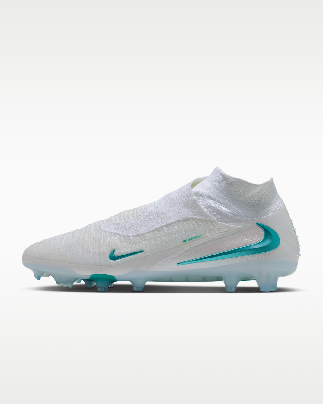 Nike Phantom 6 High Elite fotballsko til gress - Hvit/Hvit/Dusty Cactus