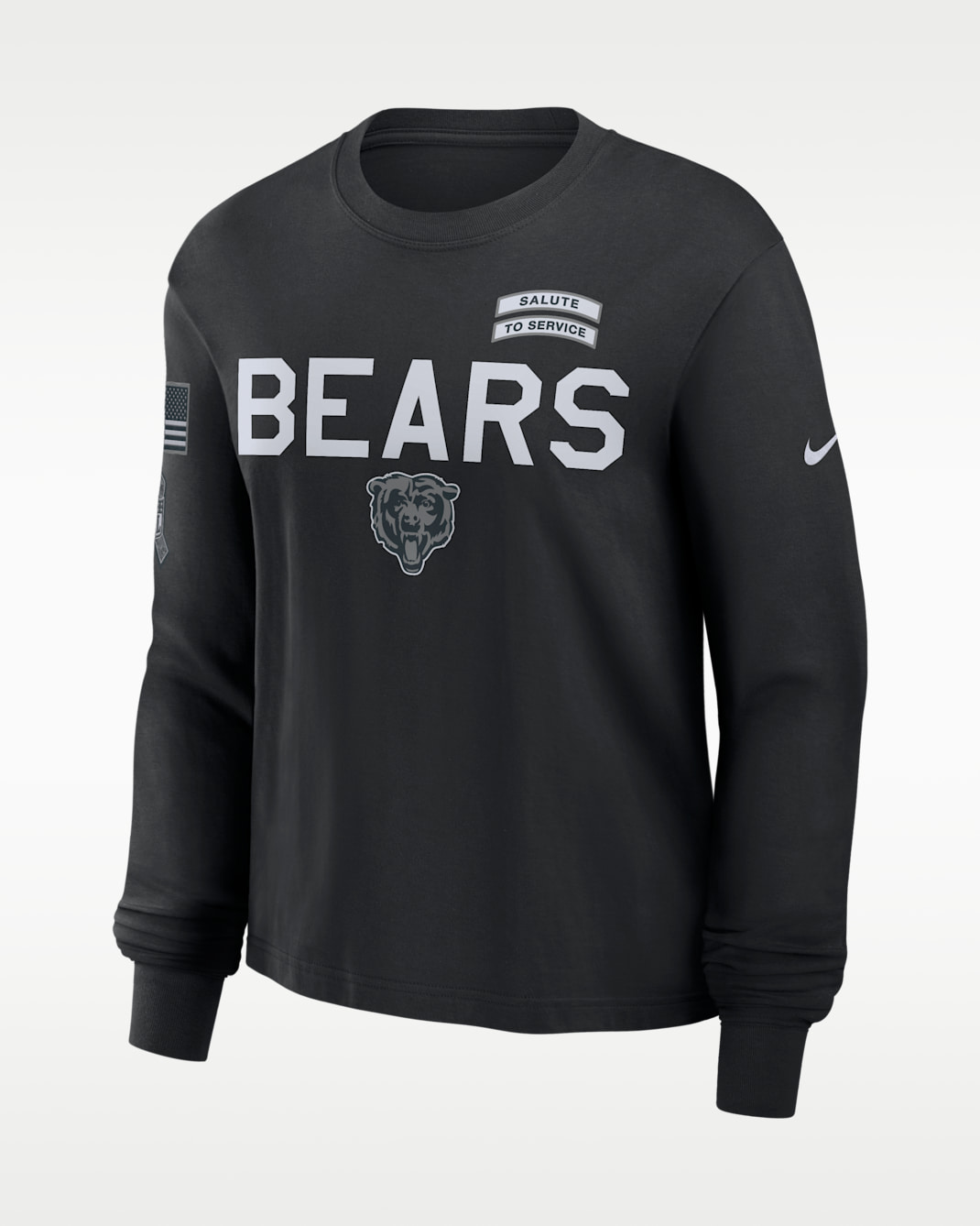 Chicago Bears Salute to Service Sideline Women's Nike Dri-FIT NFL Long-Sleeve T-Shirt - Black