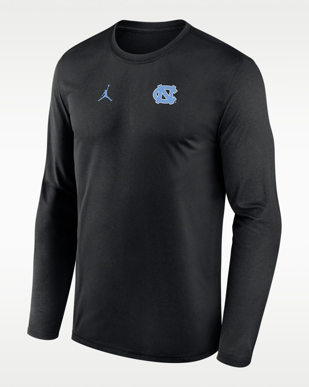 Playera de manga larga universitaria marca Jordan Dri-FIT para hombre North Carolina Sideline Legend Small Logo - Negro