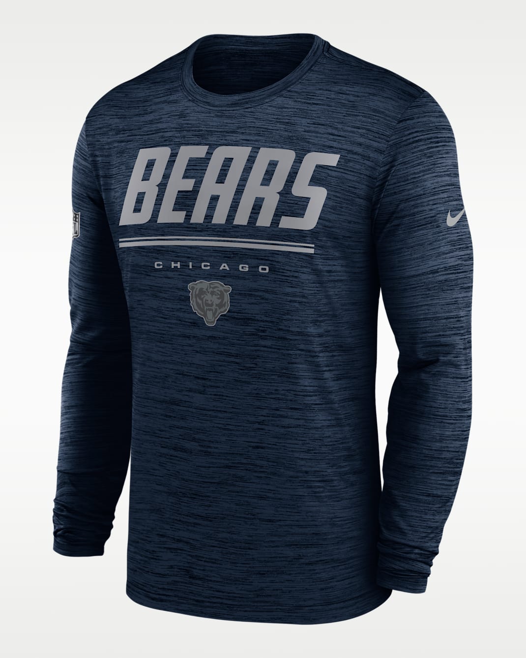 Chicago Bears Sideline Team Issue Velocity Men's Nike Dri-FIT NFL Long-Sleeve T-Shirt - Navy