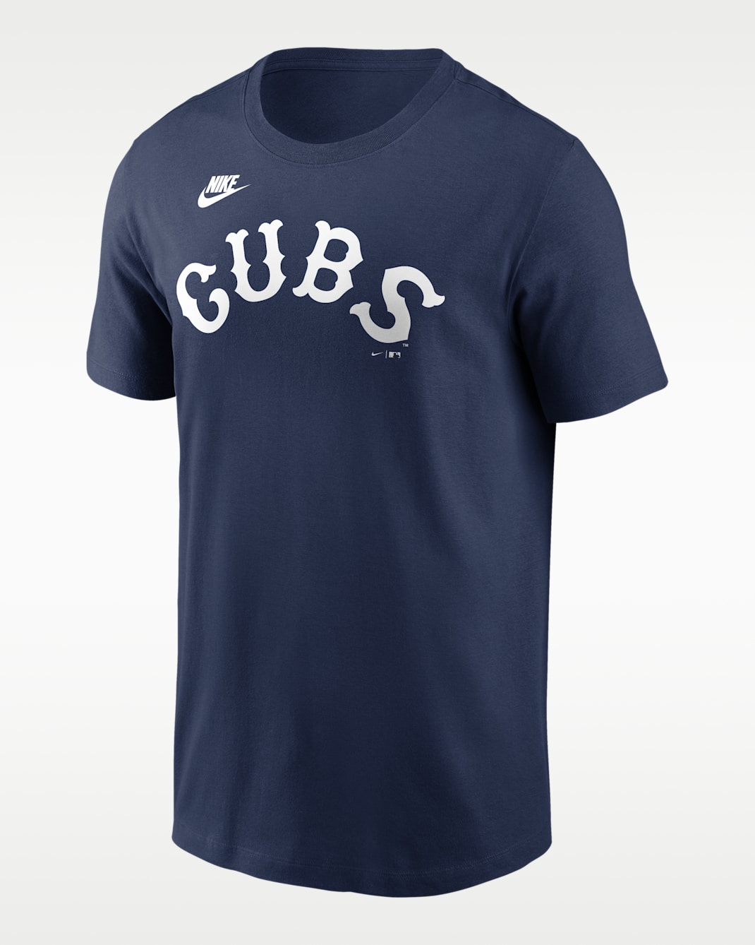Playera Nike de la MLB para hombre Chicago Cubs Cooperstown Wordmark - Azul marino medianoche