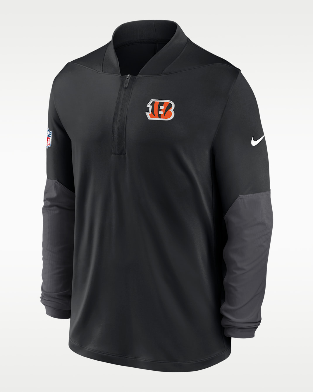 Cincinnati Bengals Feel The Pressure Men's Nike Dri-FIT NFL 1/2-Zip Top - Black