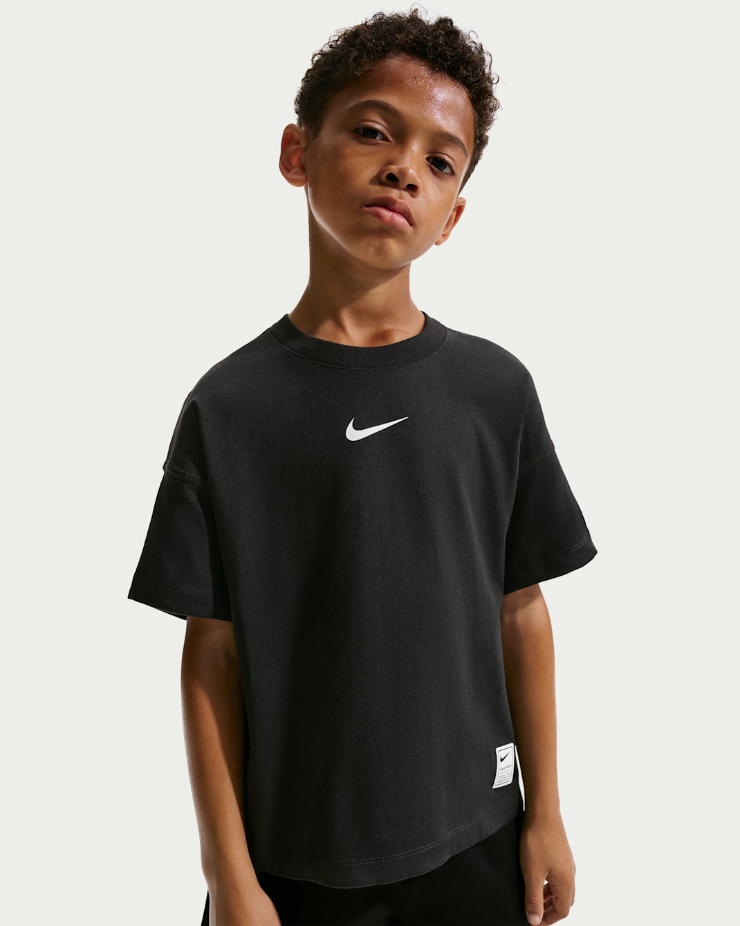 Nike Pro Older Kids' (Boys') Dri-FIT Short-Sleeve Training Top - Black/White
