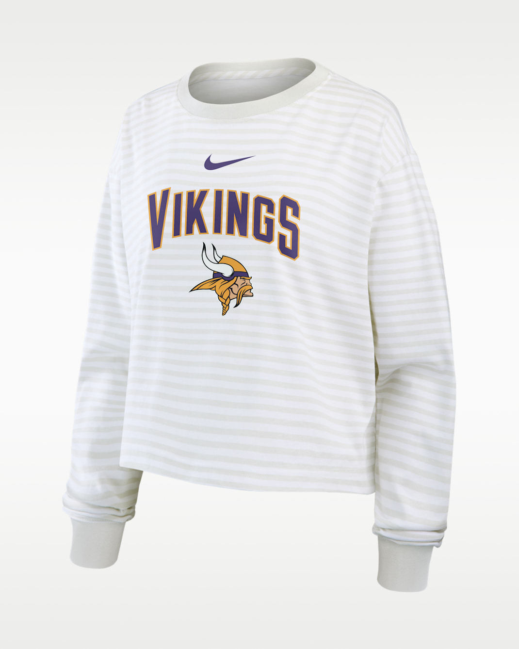 Minnesota Vikings Primetime Women's Nike Cropped Long-Sleeve T-Shirt - White/Grey