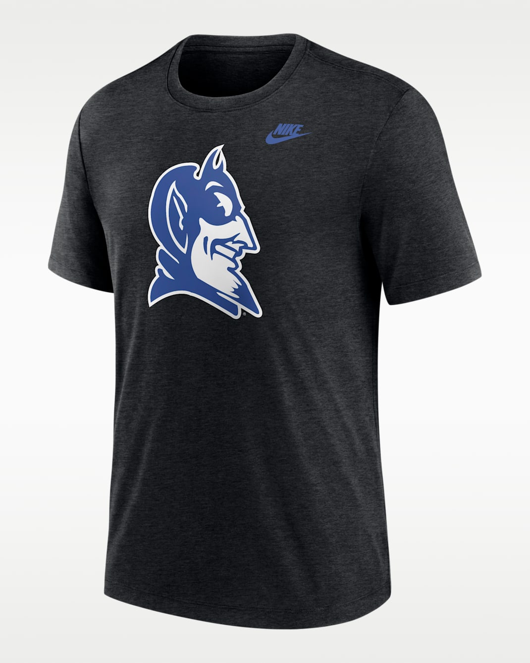 Playera universitaria Nike para hombre Duke Blitz Legacy Primary - Negro jaspeado