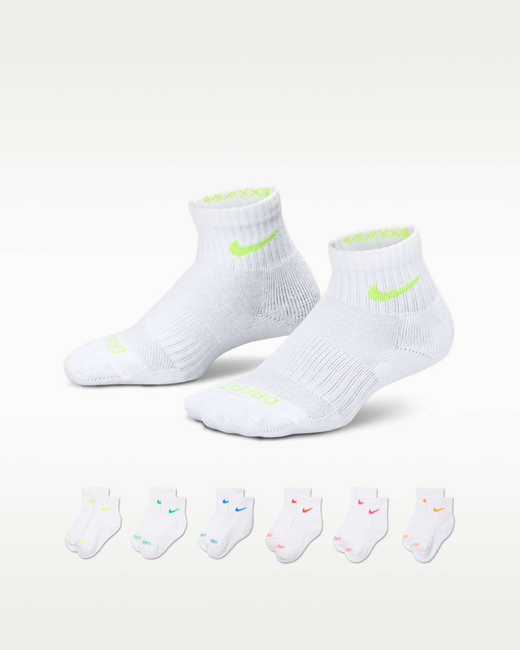 Calcetines al tobillo Dri-FIT para niños (6 pares) Nike Performance Basics - Volt