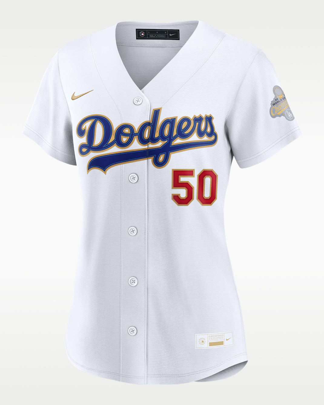 Mookie Betts Los Angeles Dodgers 2025 World Series Champion Gold Series Women's Nike MLB Stadium Jersey - White