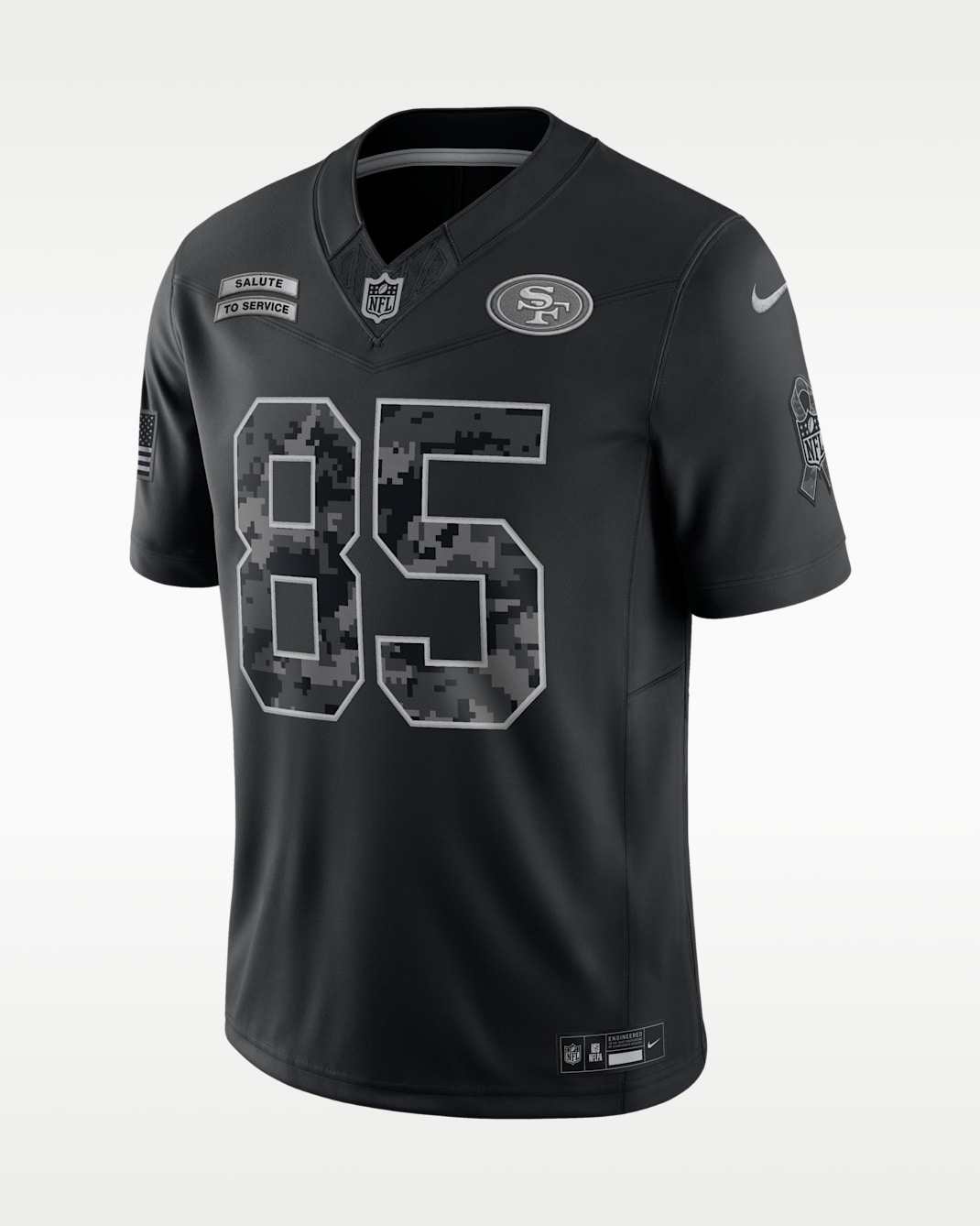 George Kittle San Francisco 49ers Salute to Service Men's Nike Dri-FIT NFL Limited Jersey - Black