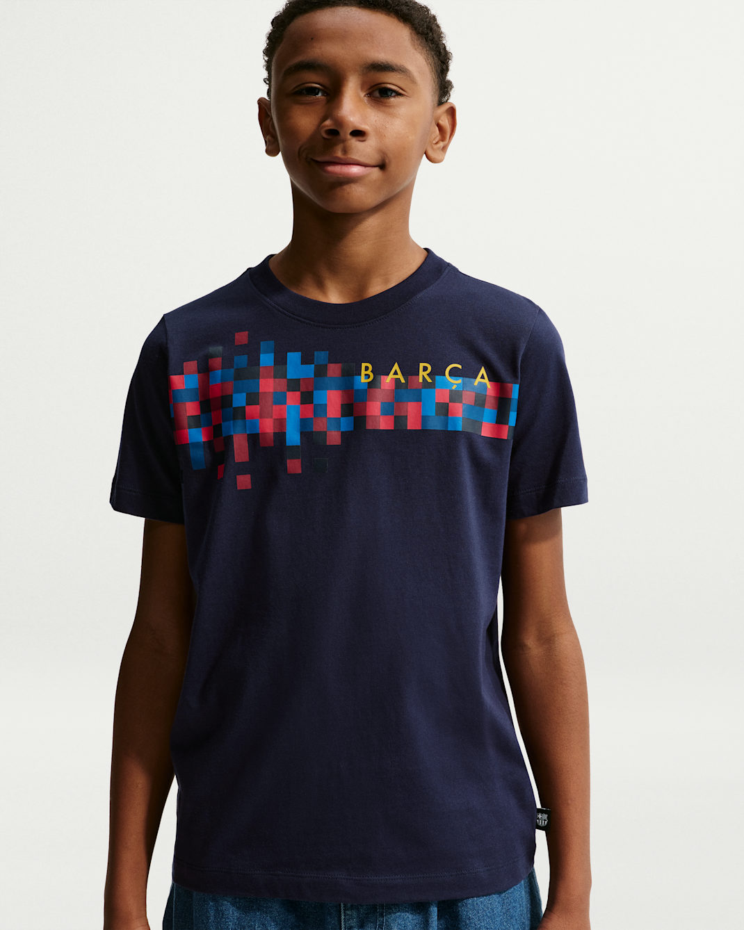 F.C. Barcelona Older Kids' Nike Football T-Shirt - Blackened Blue