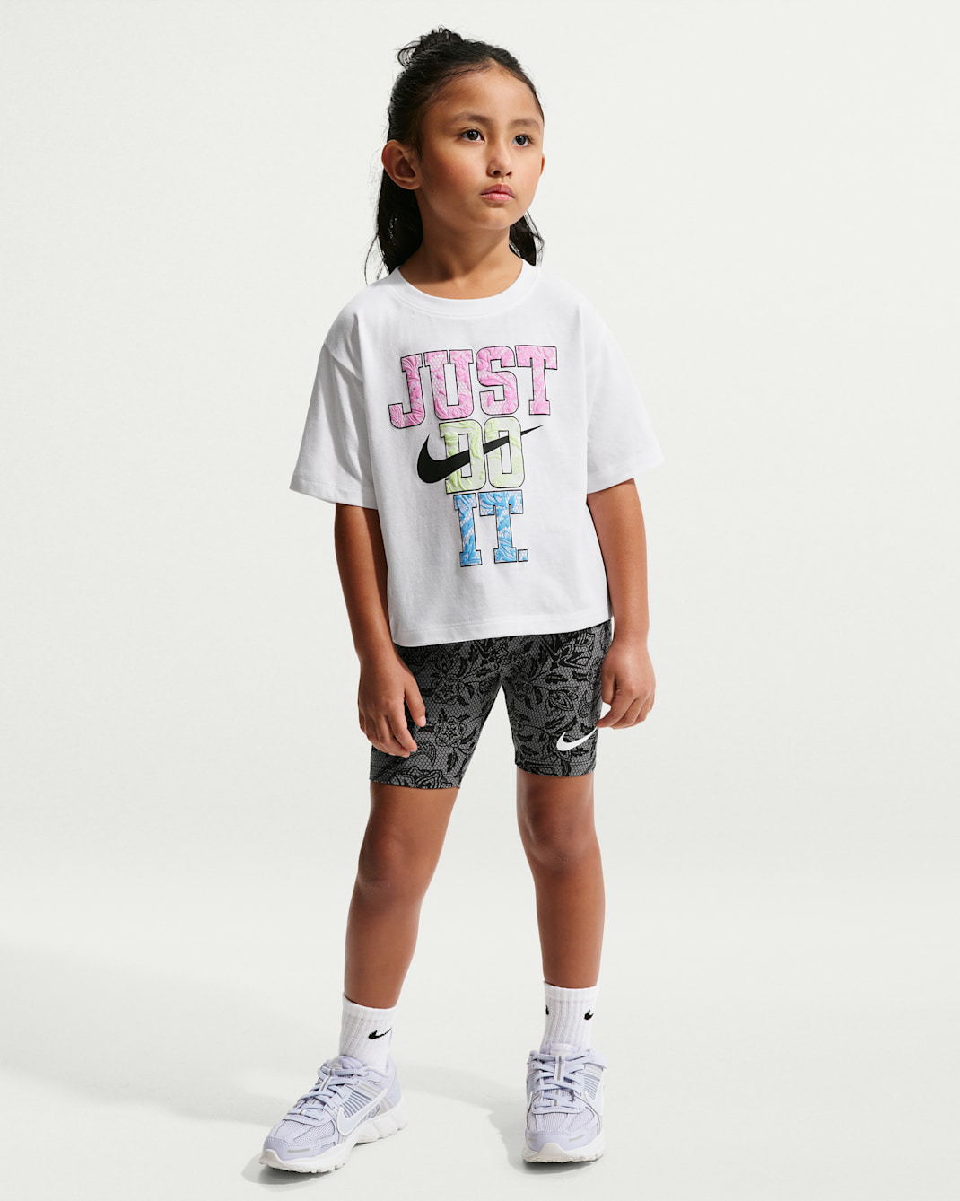 Nike Lace It Up Little Kids' 2-Piece Bike Shorts Set - Black