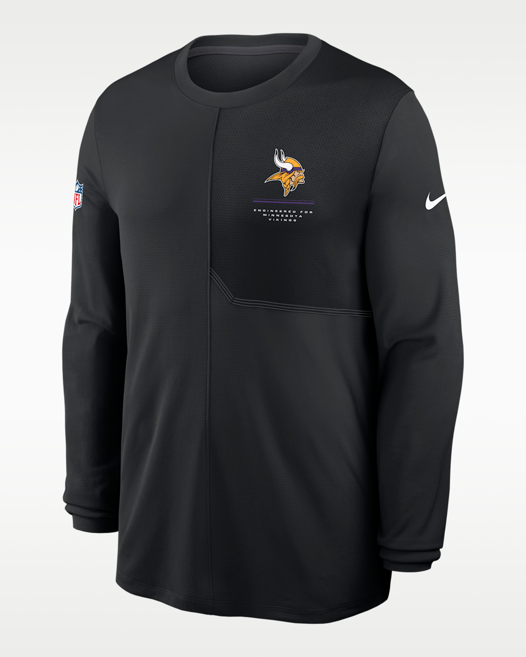 Minnesota Vikings Sideline Coach Men's Nike Dri-FIT NFL Long-Sleeve Top - Black