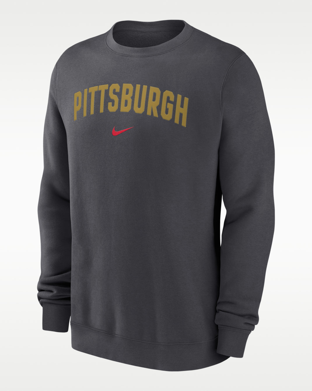 Pittsburgh Pirates 2-Hit Men's Nike MLB Pullover Crew - Anthracite