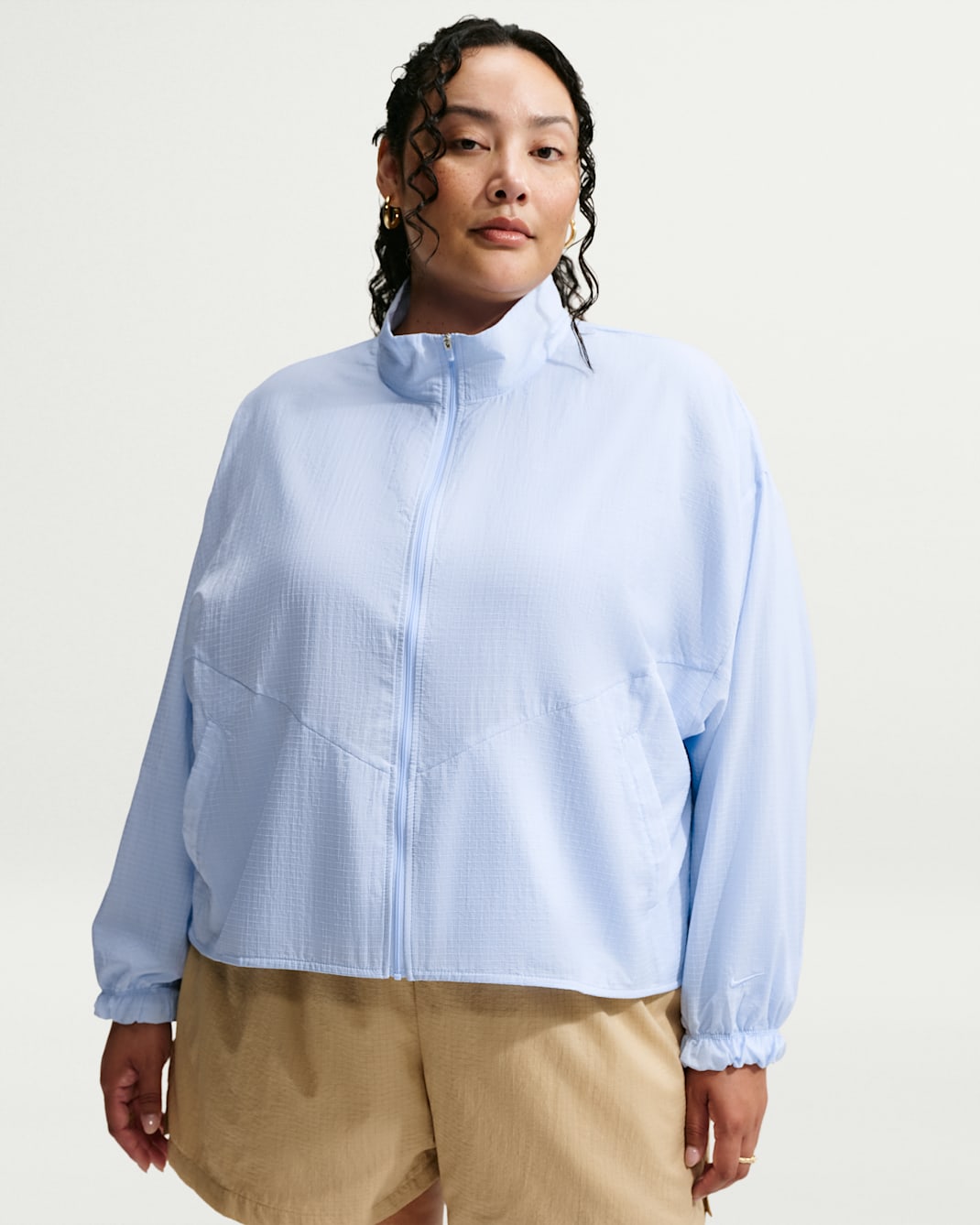 Nike Sportswear Women's Oversized Lightweight Ripstop Jacket (Plus size) - Hydrogen Blue/Hydrogen Blue