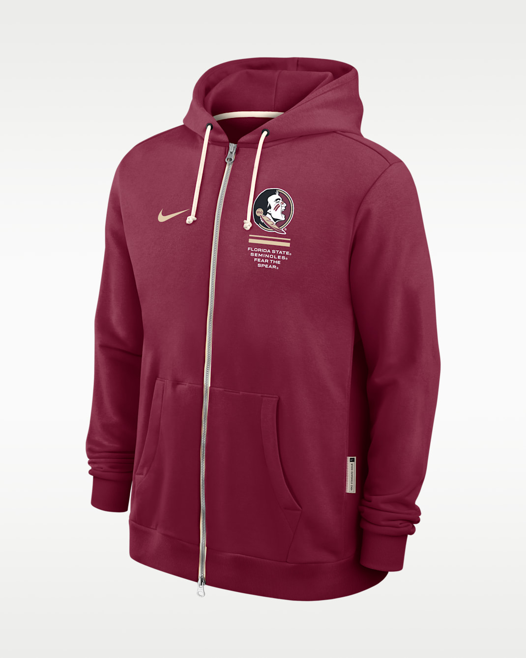 Florida State Sideline Standard Issue Men's Nike Dri-FIT College Full-Zip Hoodie - Team Maroon