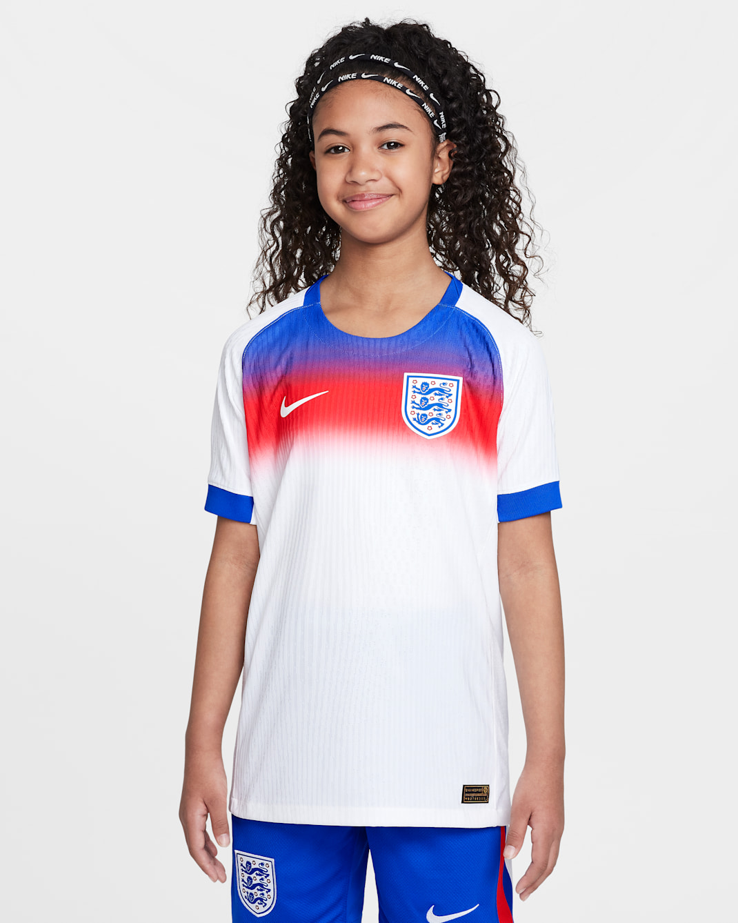 England 2025 Match Home (Women's Team) Big Kids' Nike Dri-FIT ADV Soccer Authentic Jersey - Hyper Royal/White/White