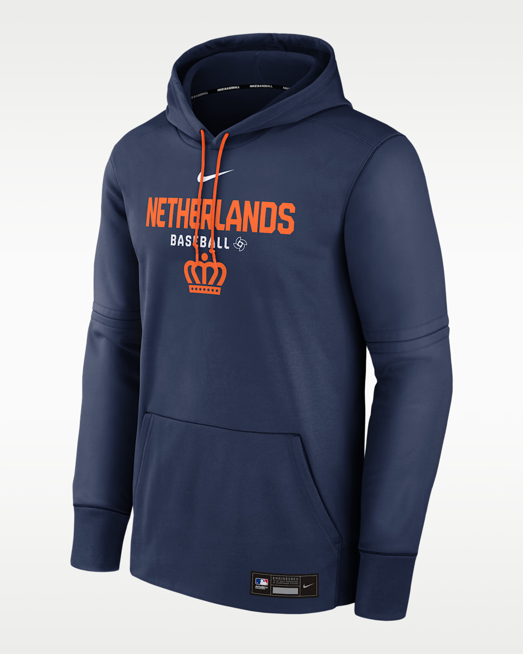 Netherlands National Baseball Team 2026 World Baseball Classic Authentic Collection Men's Nike Therma Pullover Hoodie - Navy