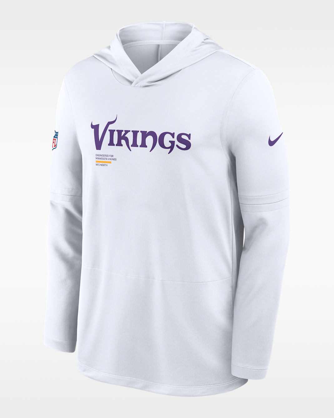 Minnesota Vikings Pure Fury Sideline Men's Nike Dri-FIT NFL Long-Sleeve Hooded Top - White
