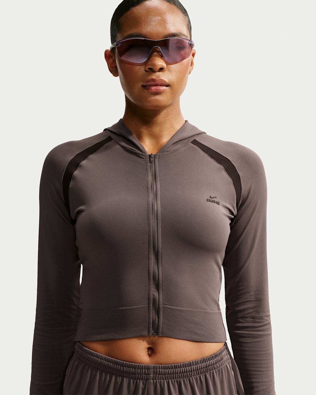 NikeSKIMS Stretch Knit Women's Full-Zip Baby Hoodie - NSKM Resin/NSKM Phoenix/NSKM Resin
