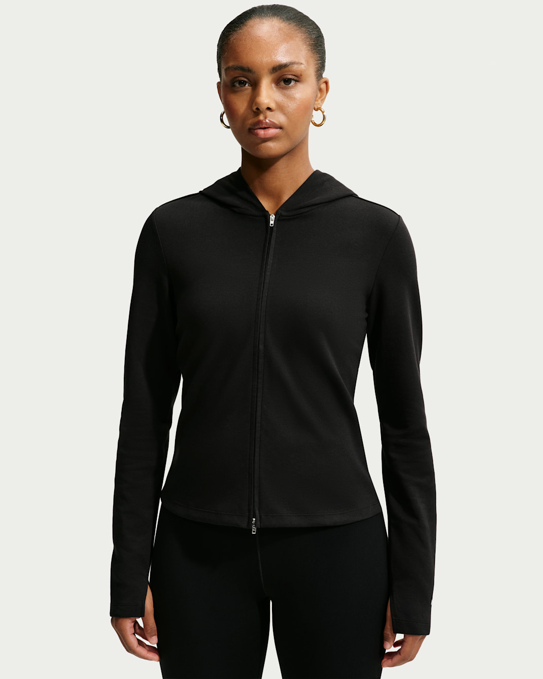 Nike Sportswear Chill Knit Women's Slim Long-Sleeve Full-Zip Top - Black/Black/White
