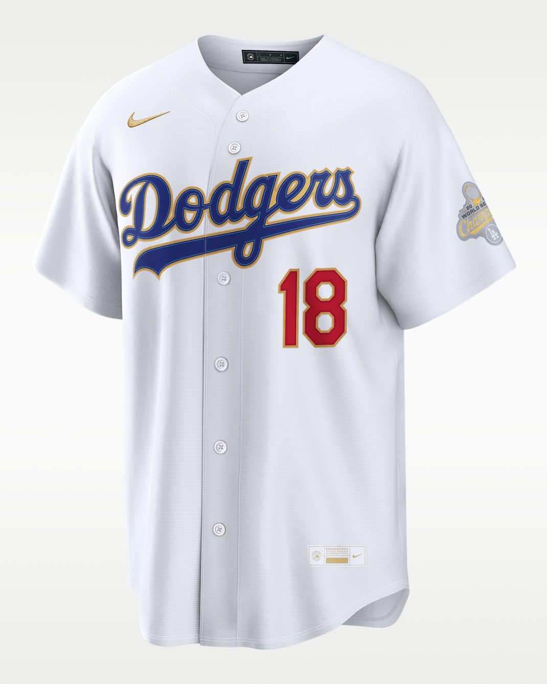 Yoshinobu Yamamoto Los Angeles Dodgers 2025 World Series Champion Gold Series Men's Nike MLB Stadium Jersey - White