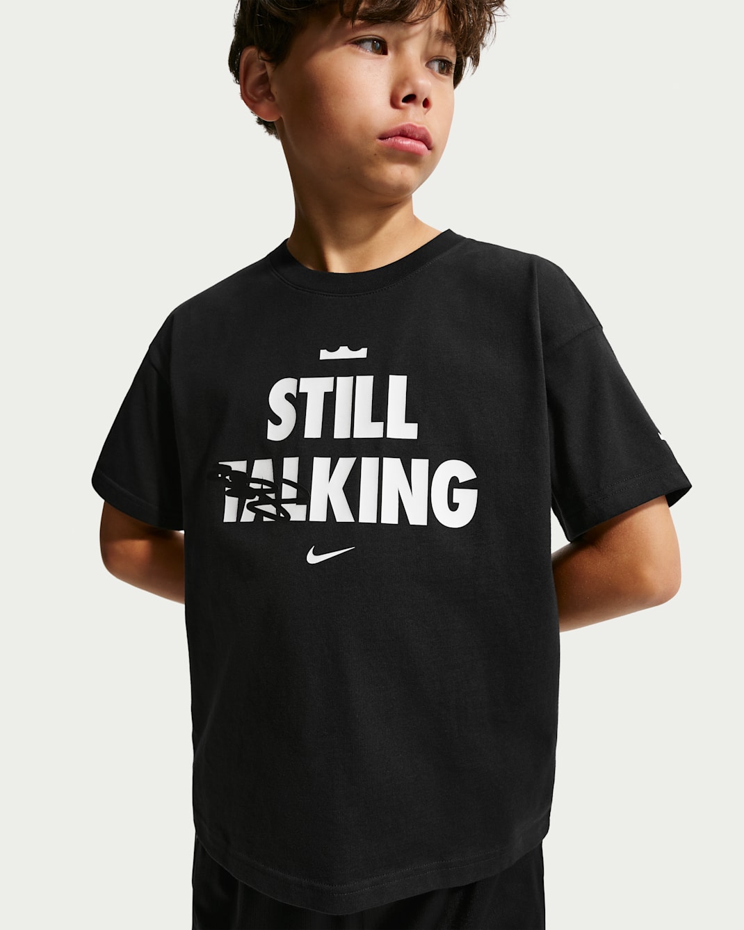 Playera Max90 para niños LeBron "Shut Up And Dribble" - Negro