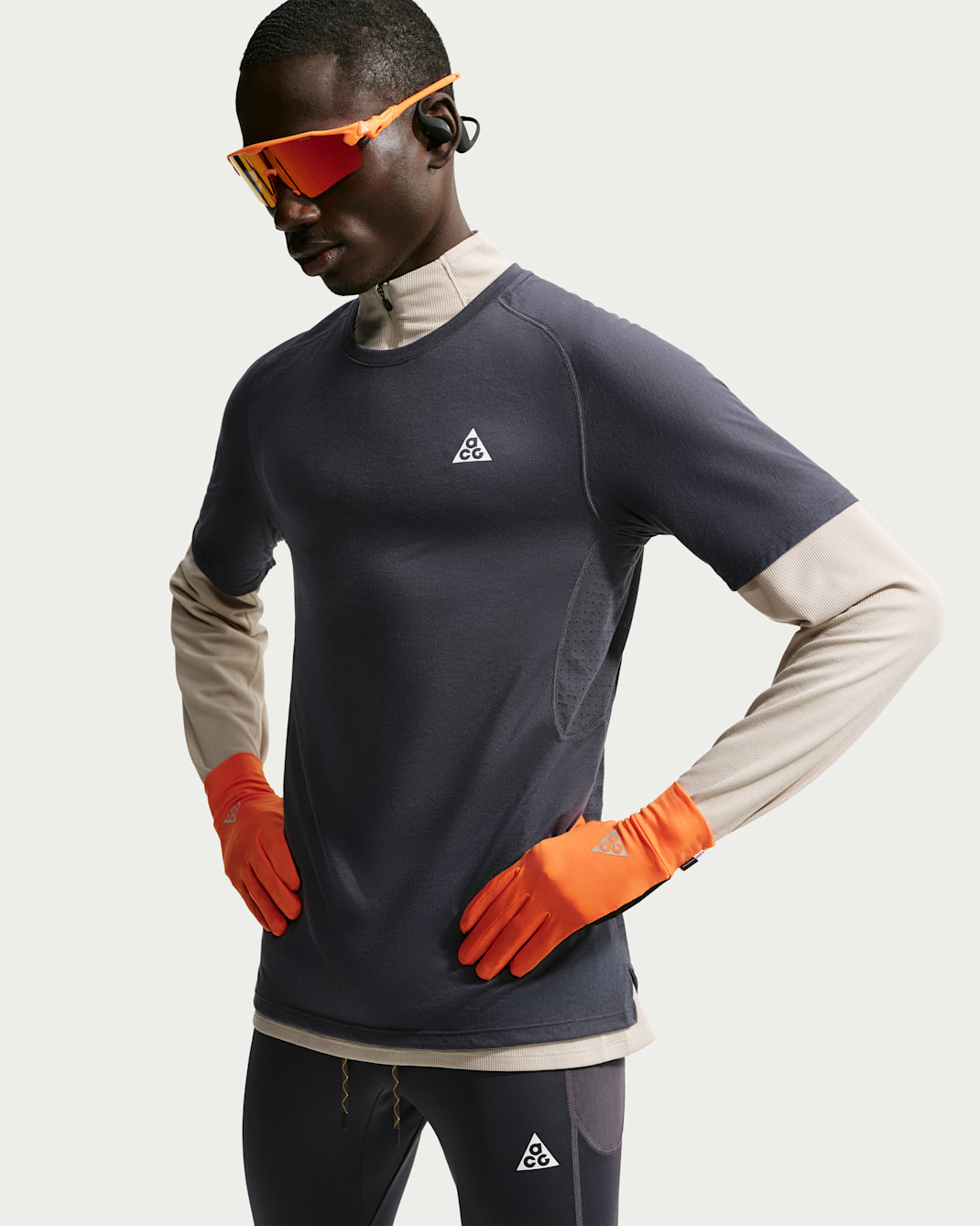 ACG Solar Chase Men's Dri-FIT ADV Trail-Running Top - Gridiron/Gridiron/Summit White