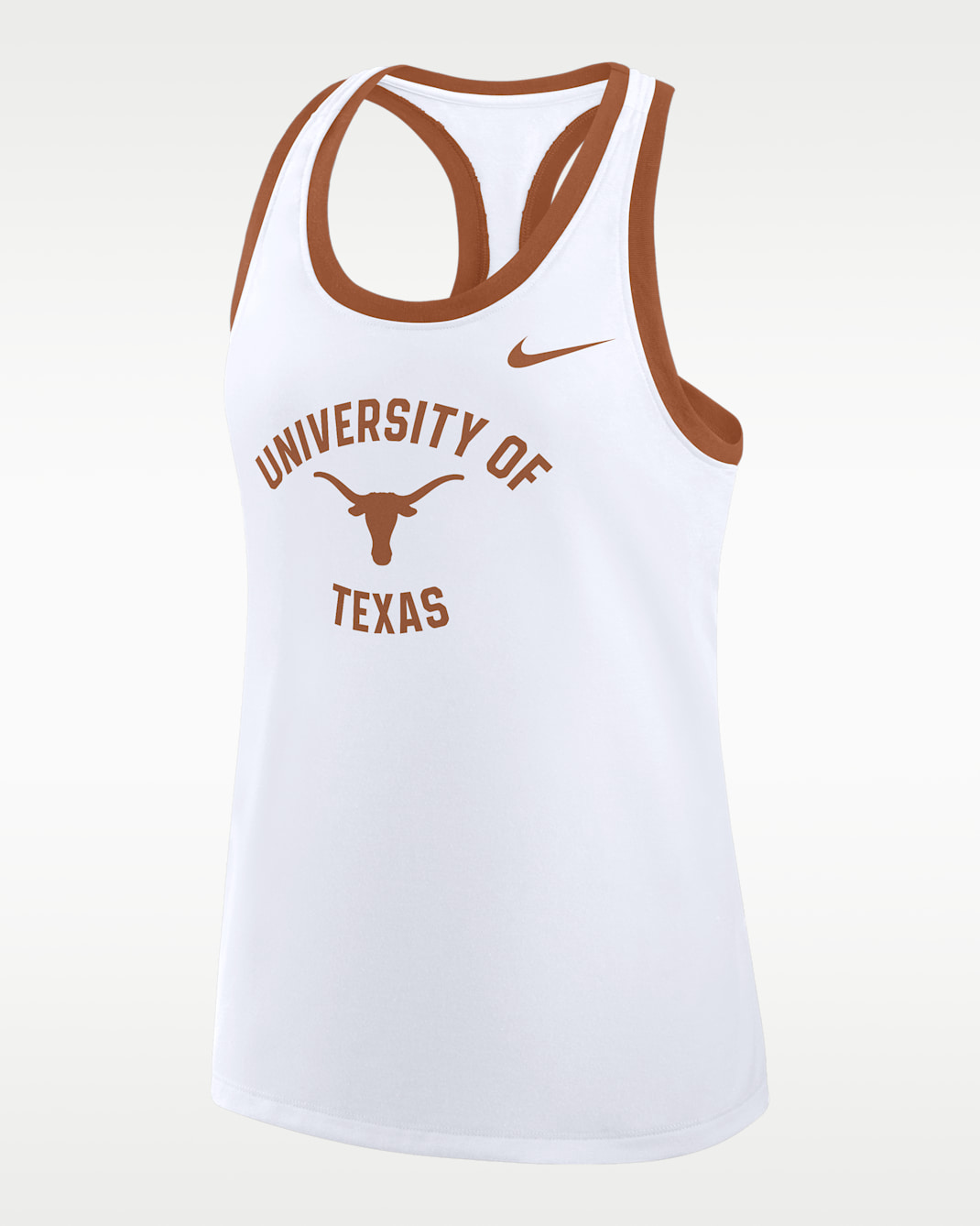 Camiseta de tirantes universitaria Nike con espalda deportiva para mujer Texas Uni Name - Blanco