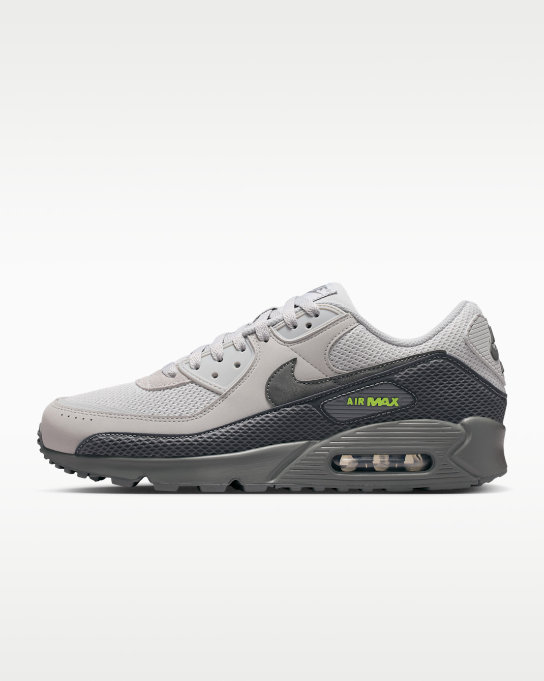 Nike Air Max 90 Premium Schuh (Herren) - Light Smoke Grey/Smoke Grey/Volt/Iron Grey