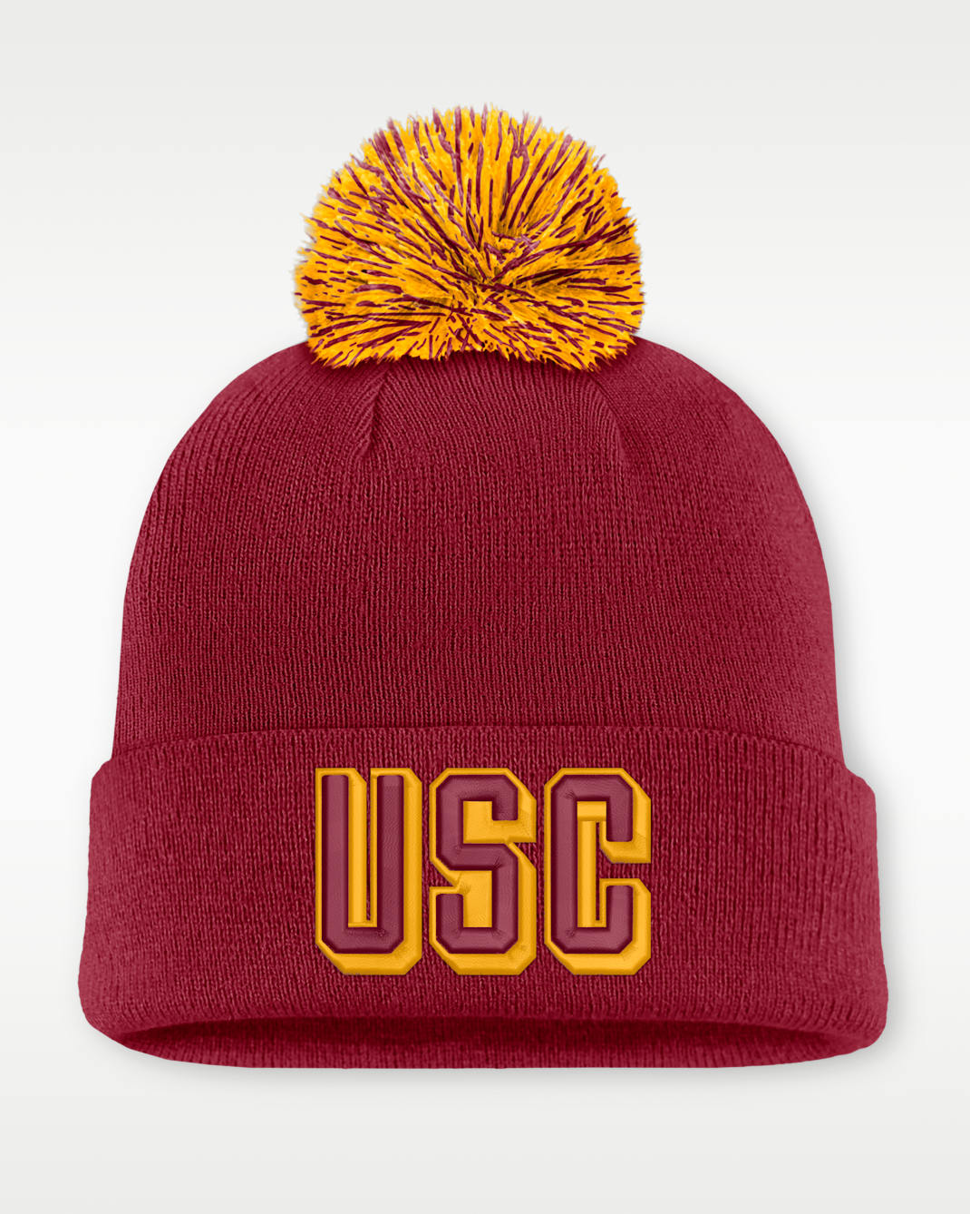 Gorro con dobladillo universitario Nike para hombre USC Peak - Carmesí team