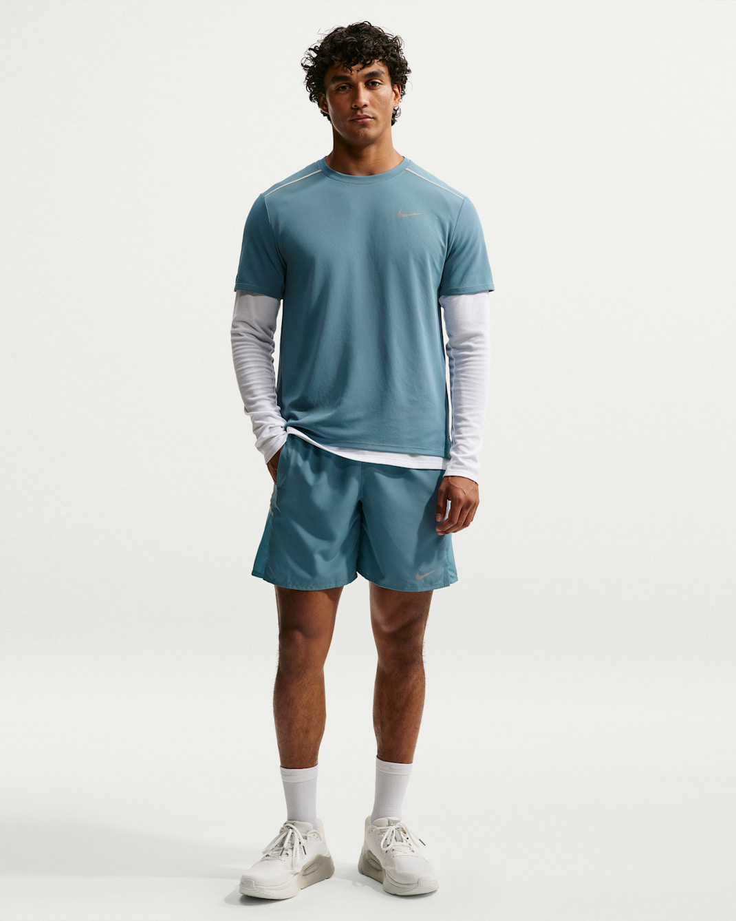 Nike Miler Men's Dri-FIT 7" Brief-Lined Running Shorts - Smokey Blue/Cerulean