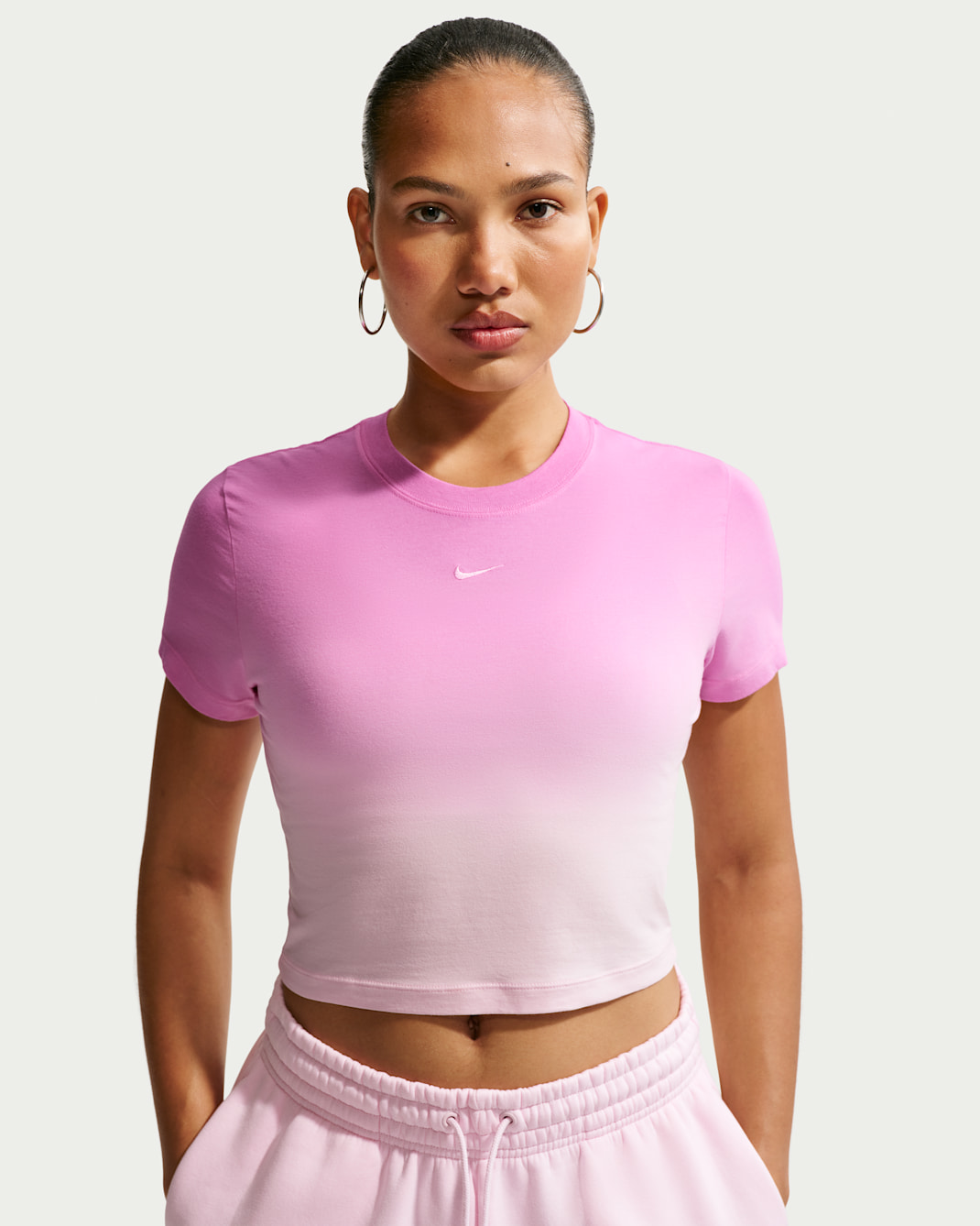 Nike Sportswear Chill Knit Women's Slim Cropped T-Shirt - Light Magenta/Pink Foam
