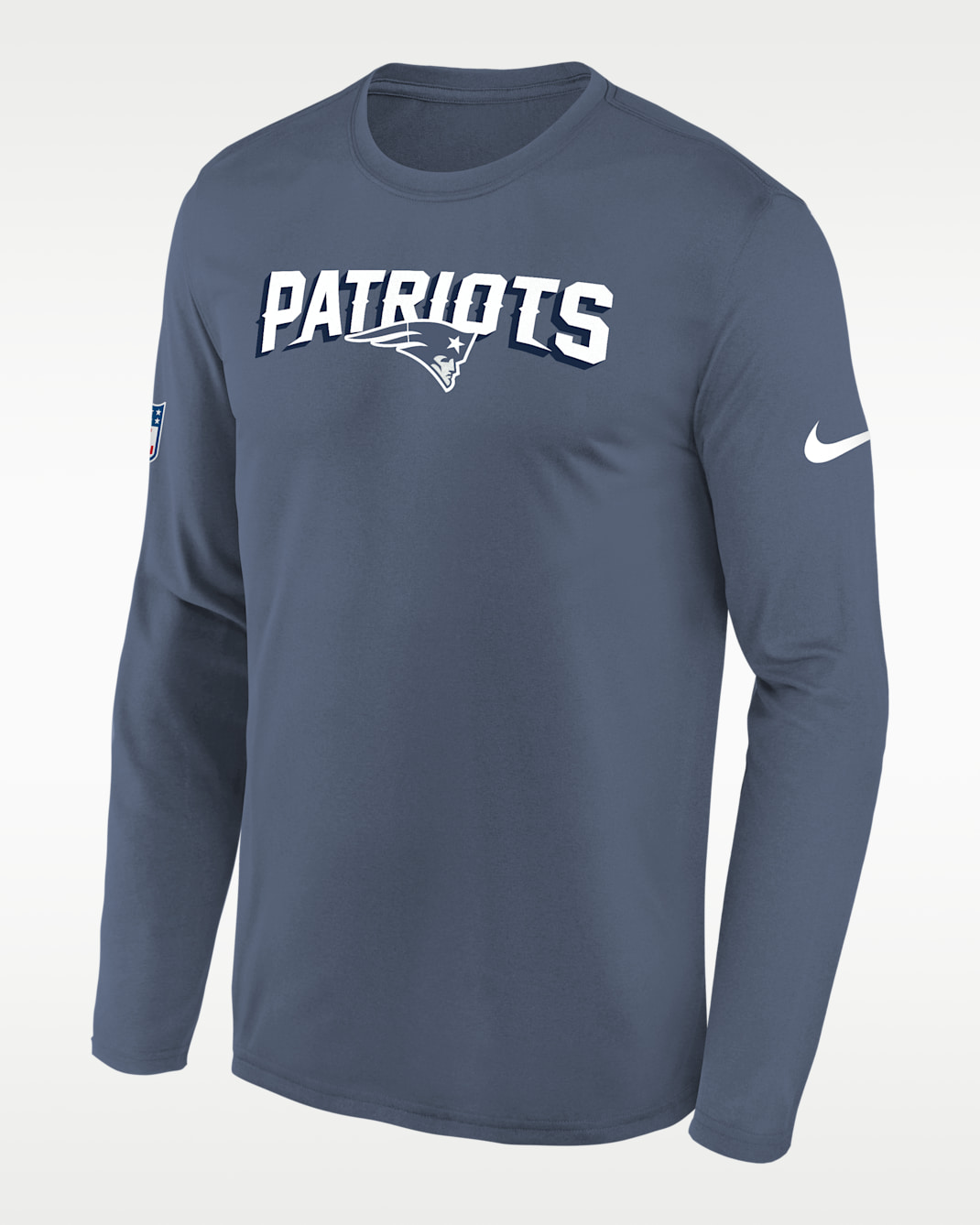 New England Patriots Rivalries Collection Sideline Legend Big Kids' Nike Dri-FIT NFL Long-Sleeve T-Shirt - Blue