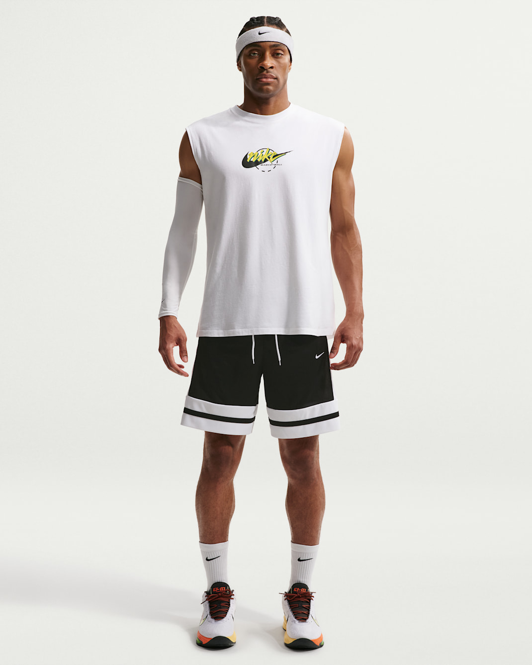 Shorts de básquetbol Dri-FIT de 20 cm para hombre Nike - Negro/Blanco/Negro/Blanco