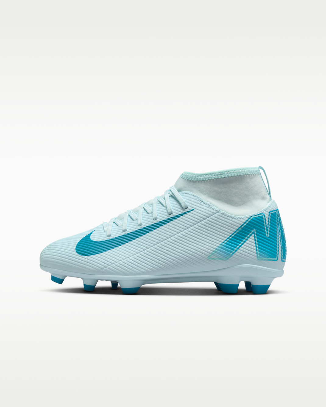 รองเท้าสตั๊ดฟุตบอลหุ้มข้อสูงเด็กเล็ก/เด็กโตสำหรับหลายพื้นผิว Nike Jr. Mercurial Superfly 10 Club - Glacier Blue/Blue Orbit
