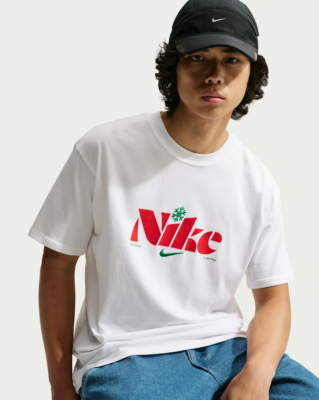 T-shirt Nike Sportswear med ledig passform för män - Vit