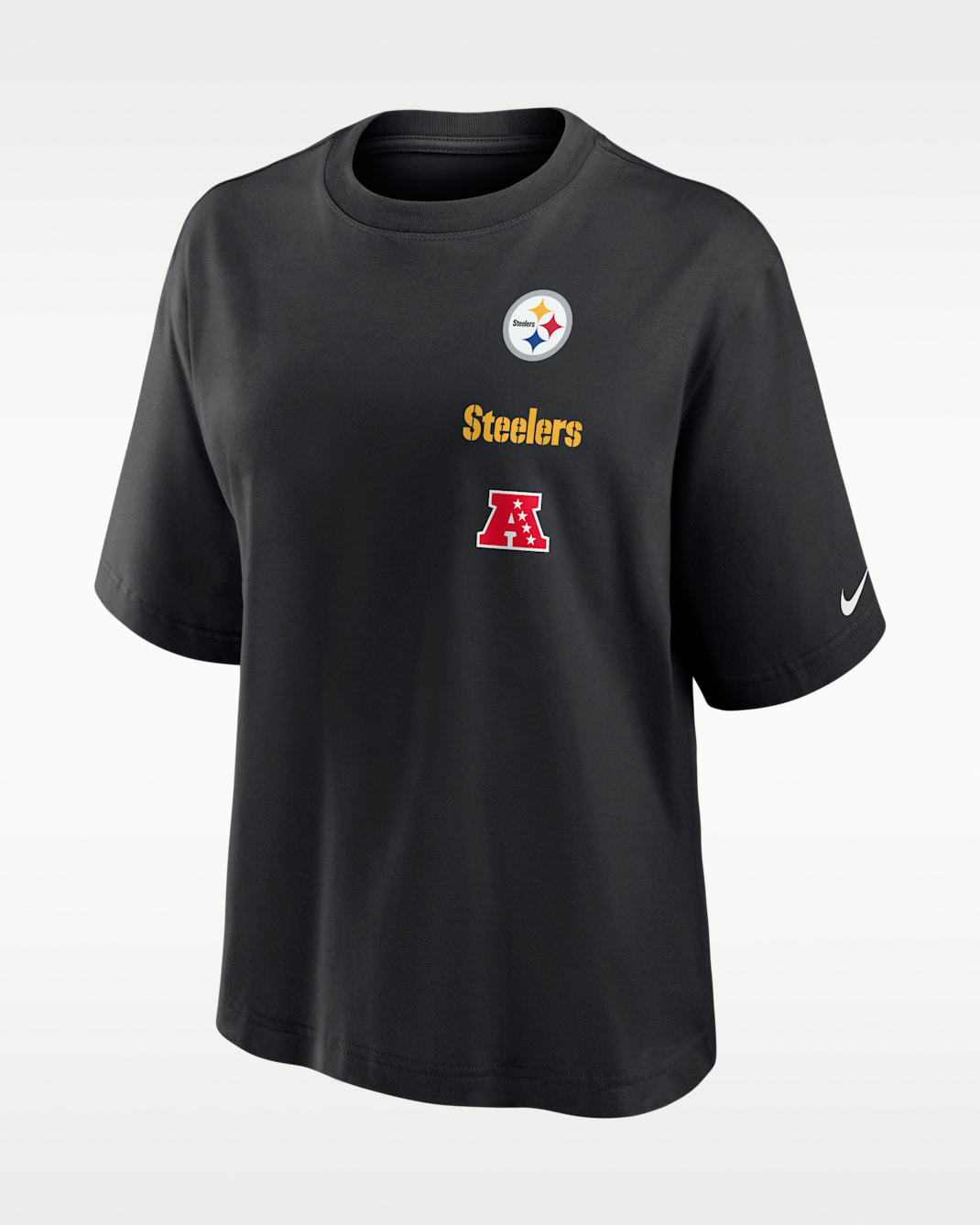 Pittsburgh Steelers Primetime Premium Essential Boxy Women's Nike NFL T-Shirt - Black