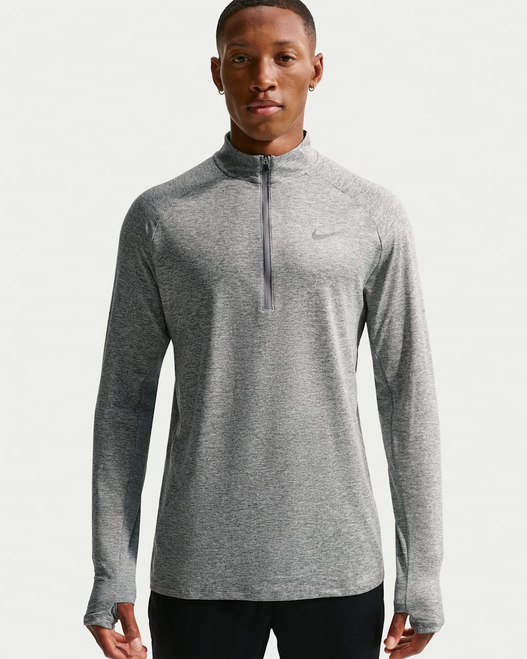 Nike Stride Men's Dri-FIT 1/4-Zip Running Top - Smoke Grey/Heather