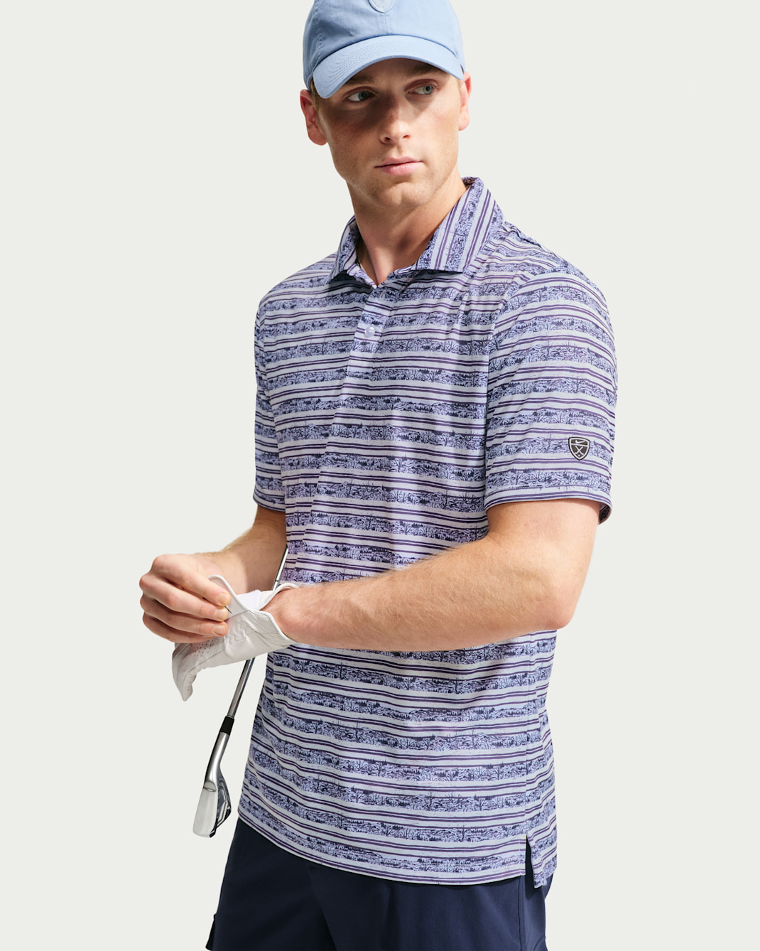 Nike Par Men's Dri-FIT Striped Golf Polo - Palest Purple