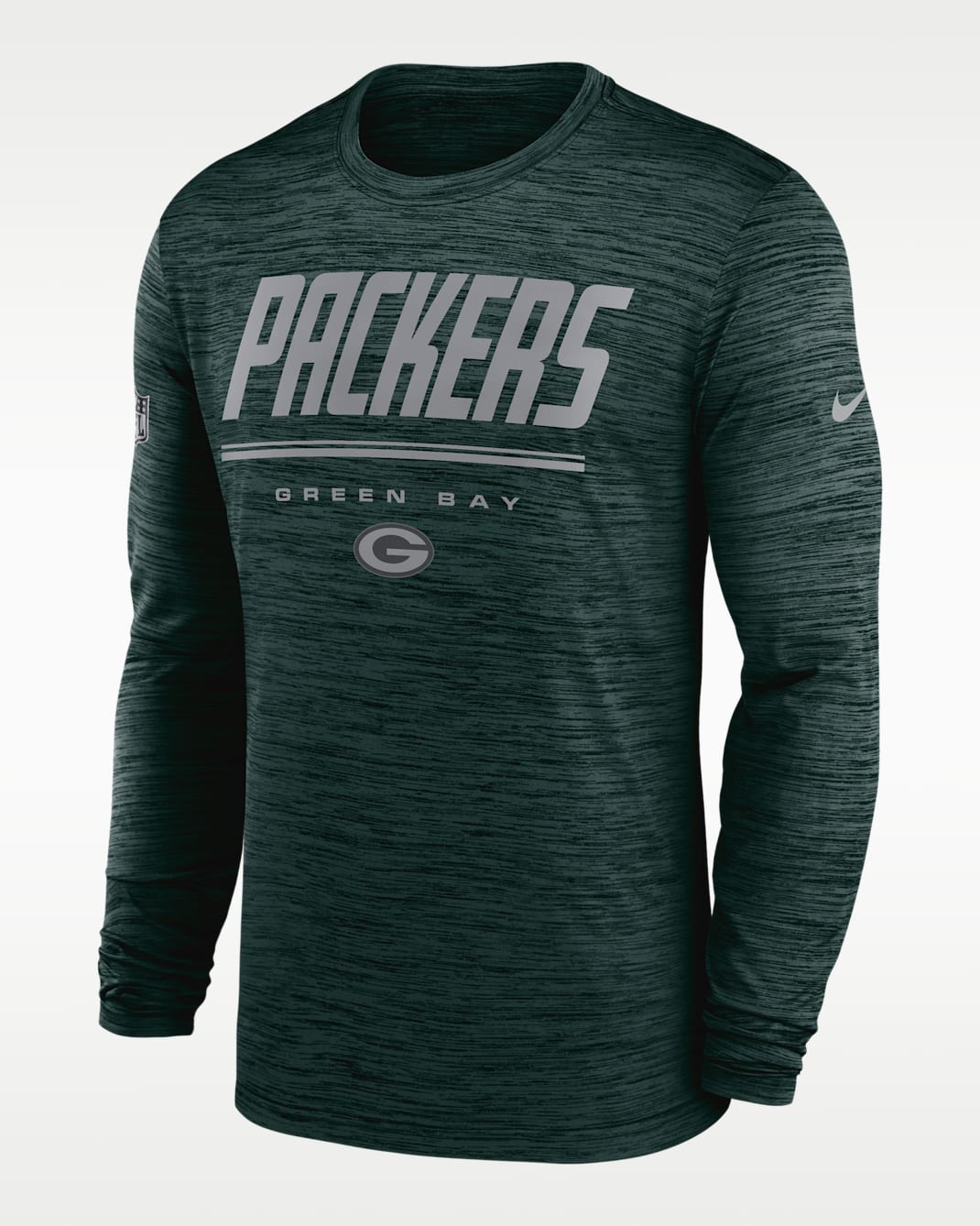 Playera de manga larga Nike Dri-FIT de la NFL para hombre Green Bay Packers Sideline Team Issue Velocity - Verde