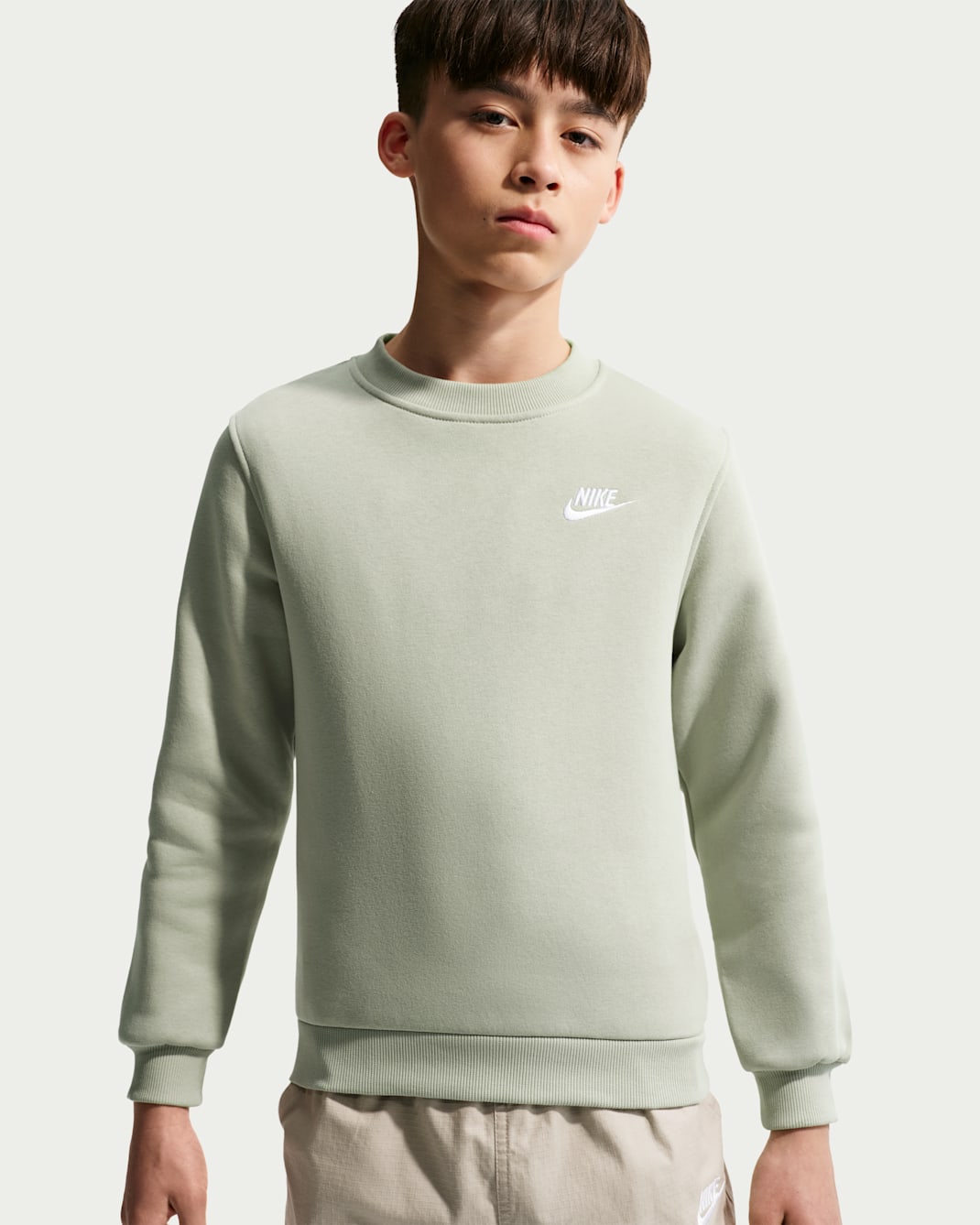 Nike Sportswear Club Fleece Sweatshirt für ältere Kinder - Spruce Fog/Weiß