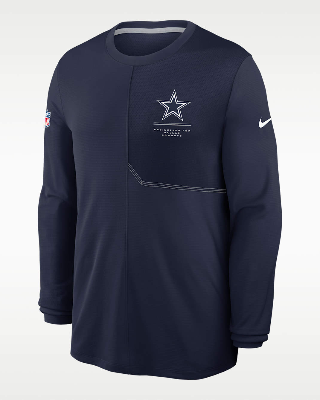 Playera de manga larga Nike Dri-FIT de la NFL para hombre Dallas Cowboys Sideline Coach - Azul marino