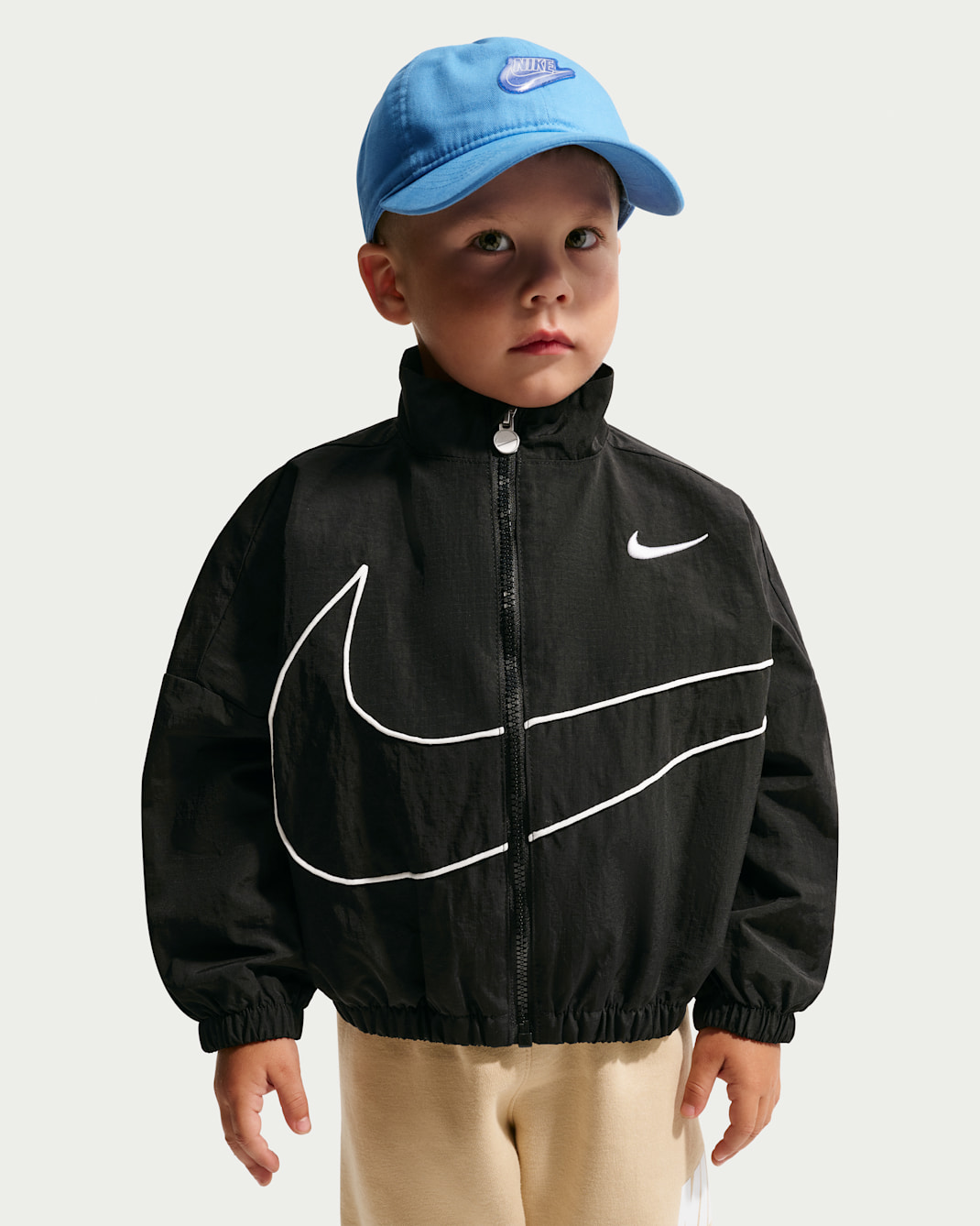 Nike Toddler Big Swoosh Hoodless Wind Jacket - Black