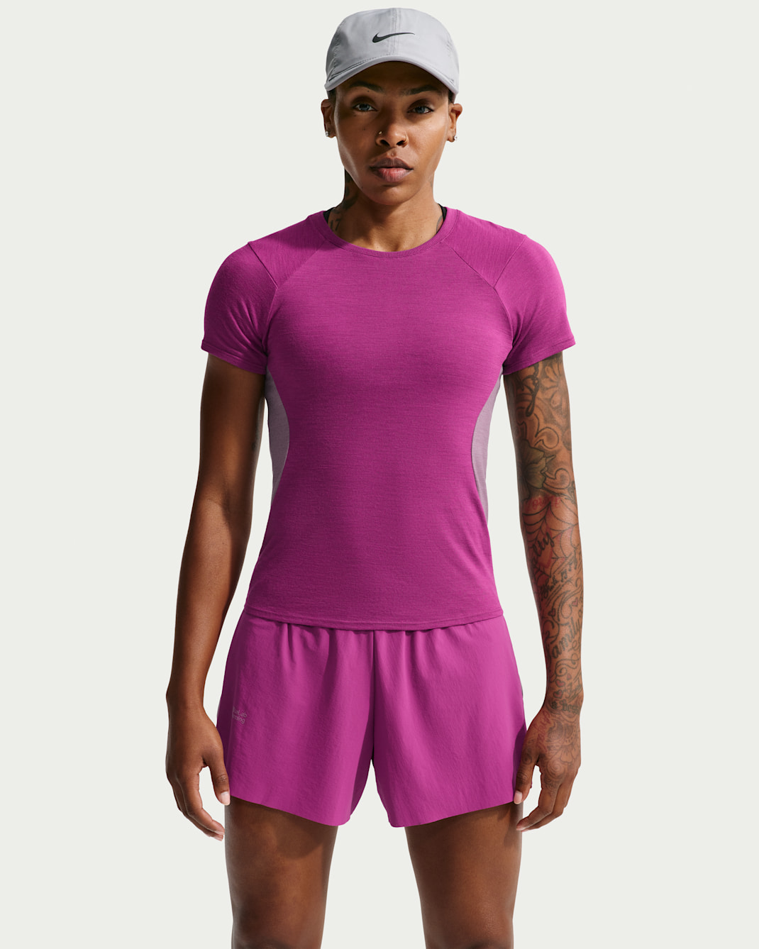 NikeLab | Running Women's Wool-Blend Short-Sleeve Top - True Berry/Violet Dust/True Berry