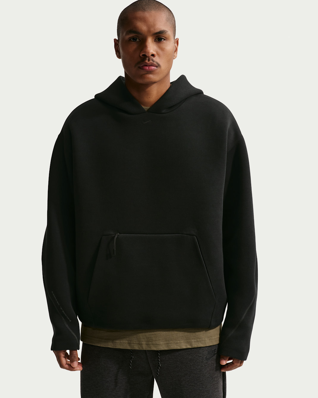 Fleecehuvtröja Nike Tech för män - Svart/Svart