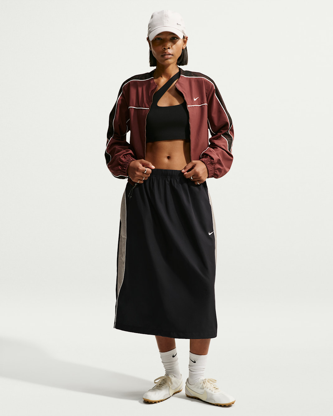 Nike Sportswear Women's Loose Parachute Midi Skirt - Black/Cream II/Sail