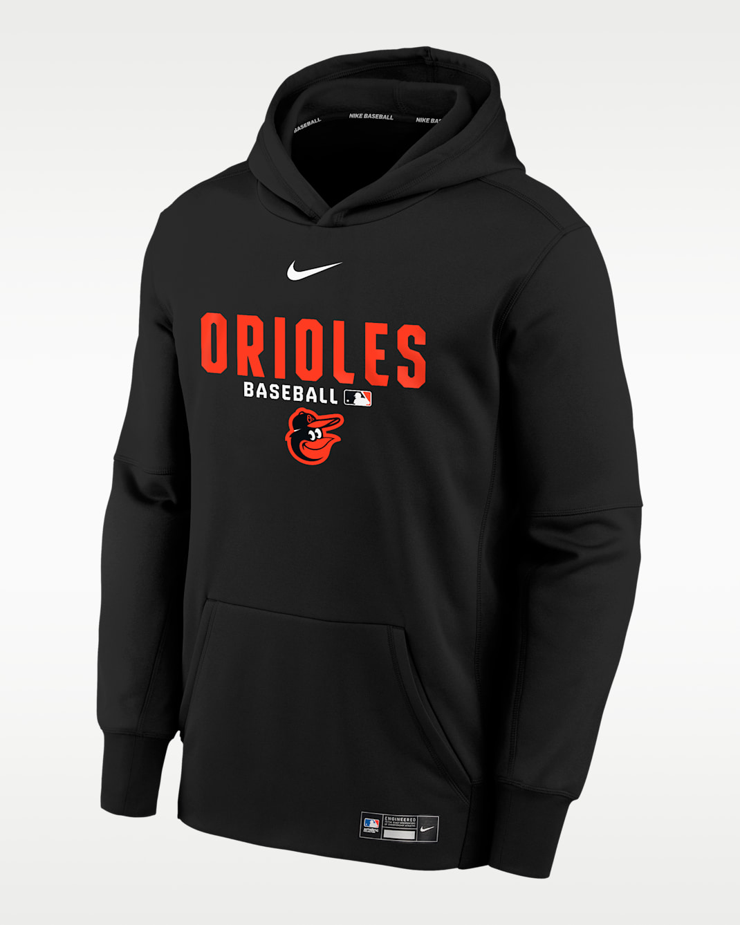Sudadera con gorro Nike Therma-FIT para niños talla grande Baltimore Orioles - Negro