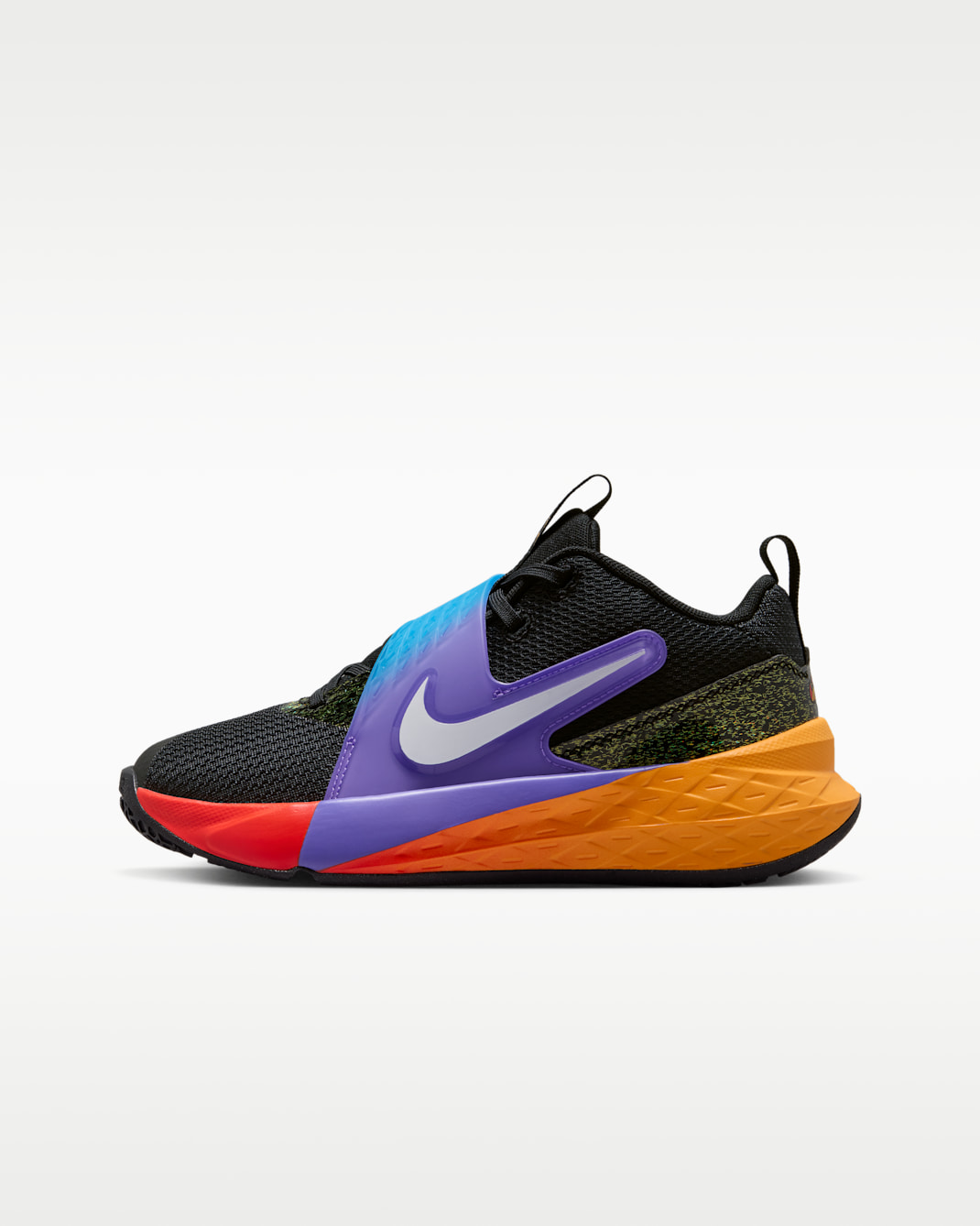 Nike Team Hustle D 12 Big Kids' Basketball Shoes - Black/Laser Orange/Action Grape/White